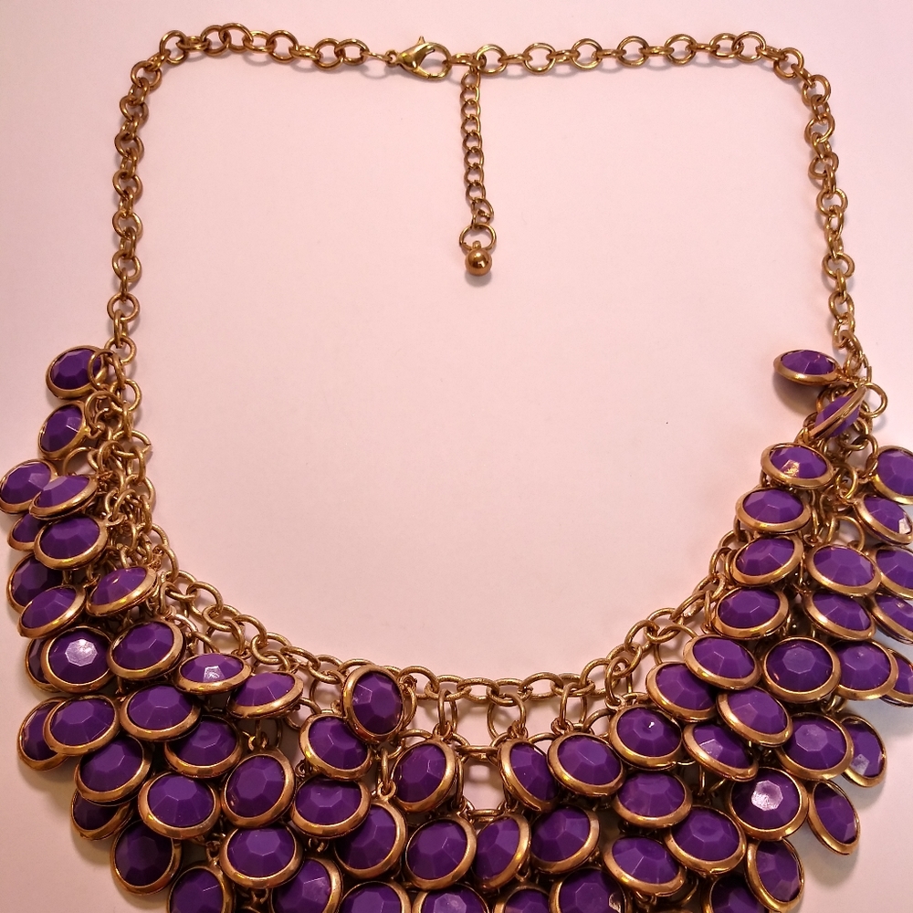 Purple n' Gold Waterfall Necklace